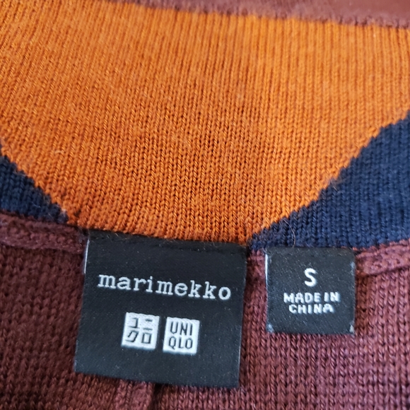 Marimekko Uniqlo wool blend heavy culottes wide leg pants high rise rust copper - Picture 7 of 9